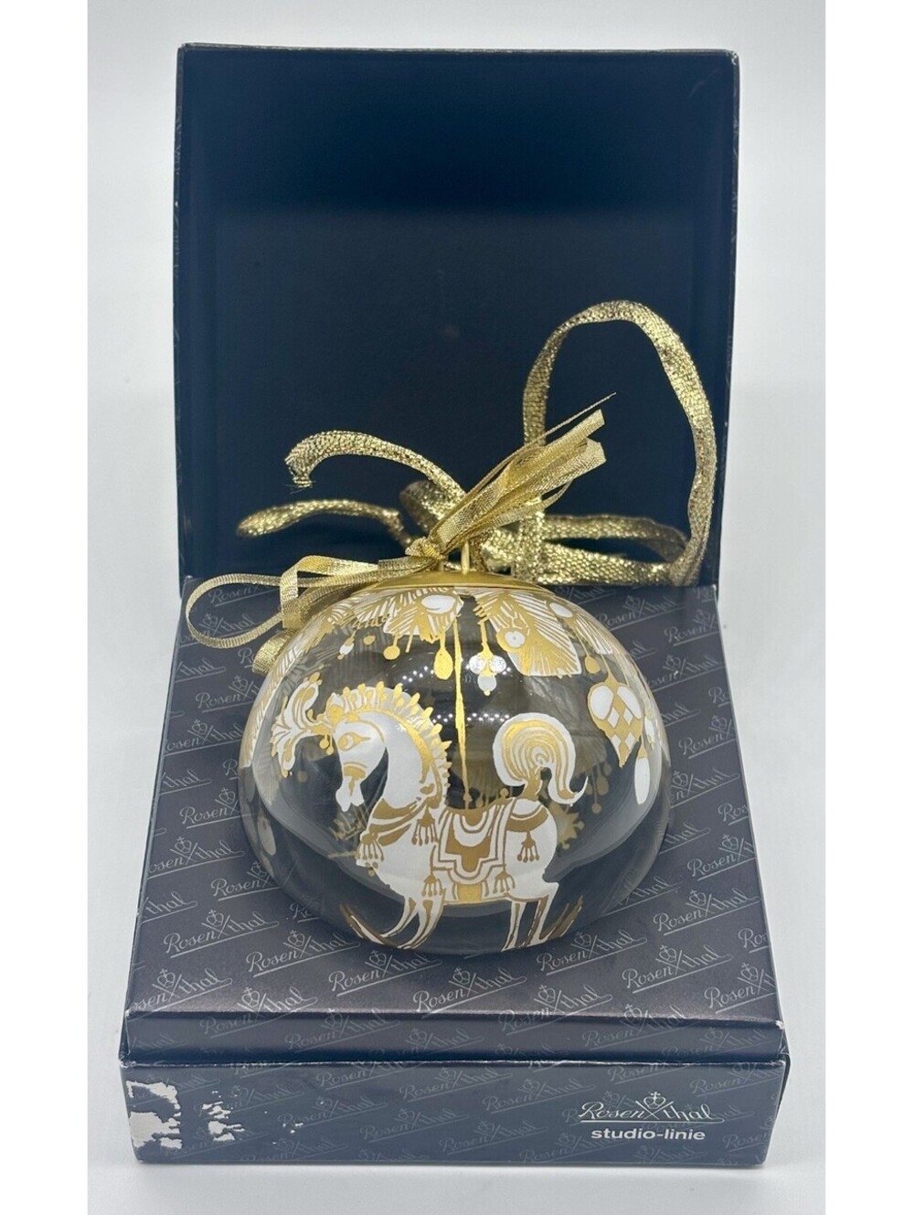Rosenthal Icarus Bjorn Wiinblad Rocking Horse Glass Ornament 20491 Boxed VTG 3”